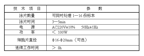 液基薄層細胞涂片機技術參數